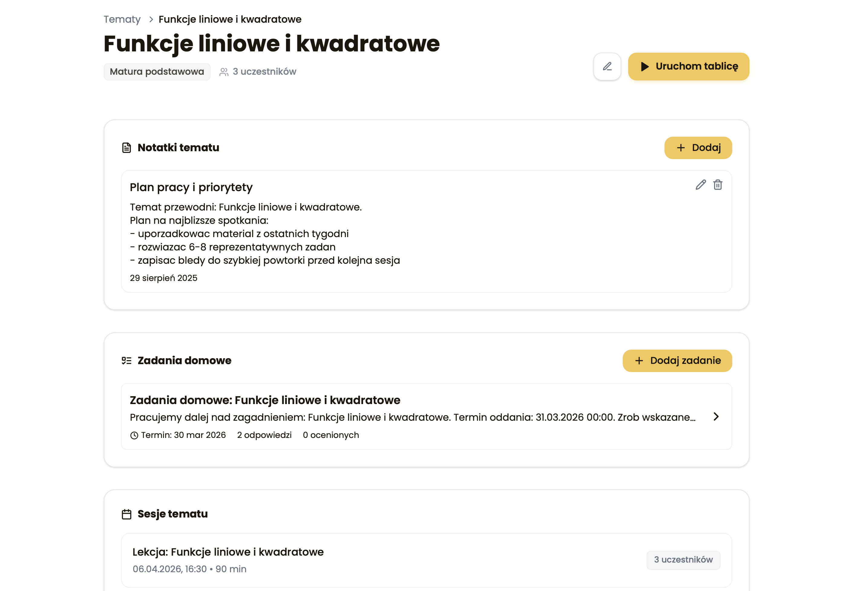 Zrzut widoku tablicy z komponentami.